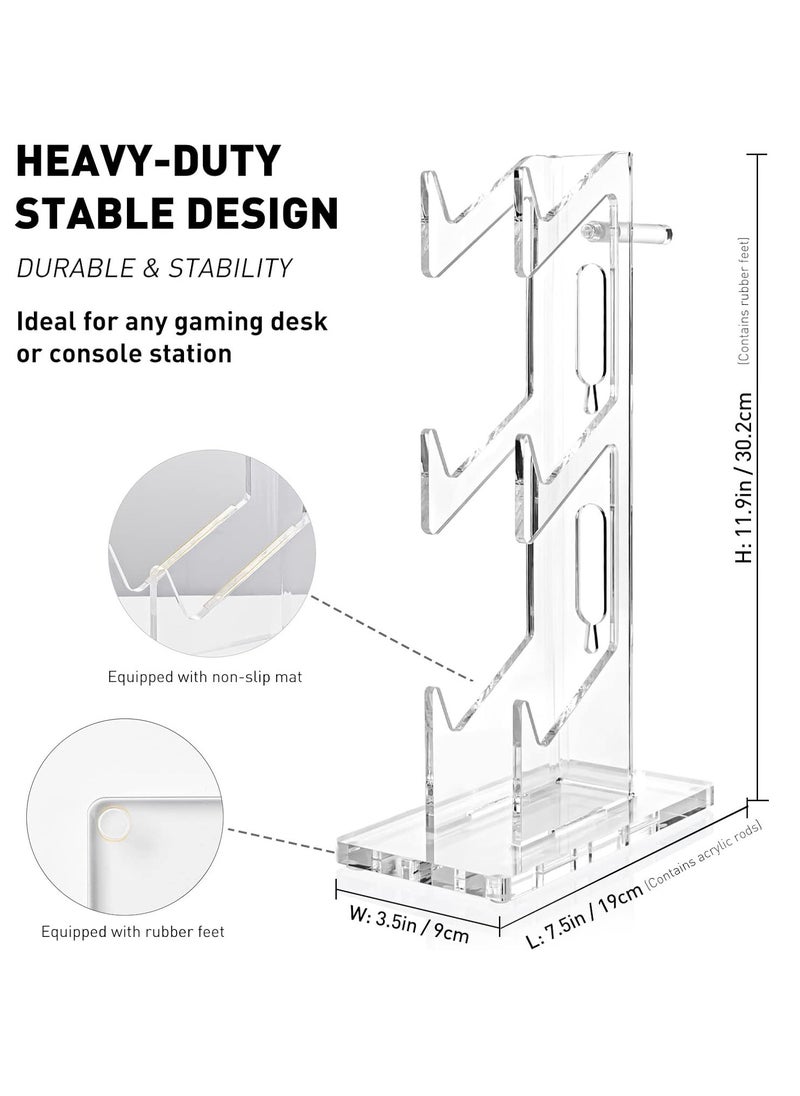 Generic - Universal 3 Tier Controller Stand and Headset Stand for Xbox ONE X Switch PS4 PS5 PC, Controller Holder Gaming Accessories, Build Your Game Fortresses (Clear) - Image 1