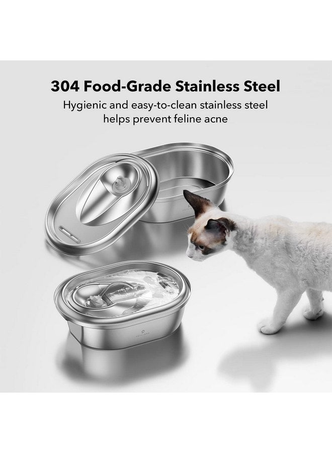 PETLIBRO PETLIBRO Cat Water Fountain Stainless Steel, 68oz/2L Pet Water Fountain for Cats inside, Food-Grade Dog Water Fountain, Cat Water Dispenser with Adjustable Water Flow for Cats & Dogs  - Image 2