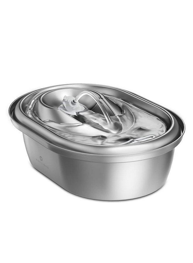 PETLIBRO PETLIBRO Cat Water Fountain Stainless Steel, 68oz/2L Pet Water Fountain for Cats inside, Food-Grade Dog Water Fountain, Cat Water Dispenser with Adjustable Water Flow for Cats & Dogs  - Image 1