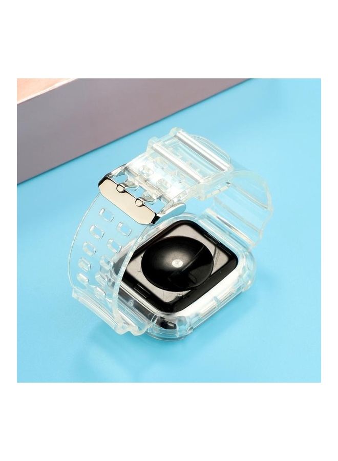 NIBEMINENT Transparent Integrated Replacement Watch Strap For Apple Series 6/SE/5/4/3/2/1 42-44mm Clear - Image 5