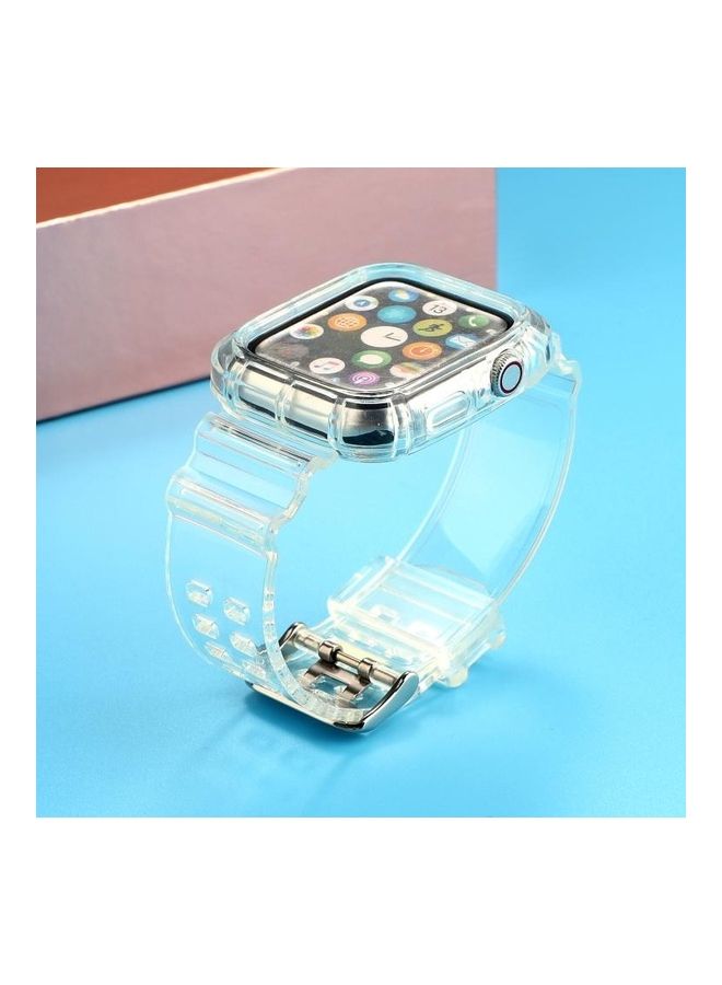 NIBEMINENT Transparent Integrated Replacement Watch Strap For Apple Series 6/SE/5/4/3/2/1 42-44mm Clear - Image 3