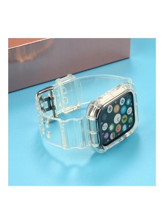 NIBEMINENT Transparent Integrated Replacement Watch Strap For Apple Series 6/SE/5/4/3/2/1 42-44mm Clear - Image 4
