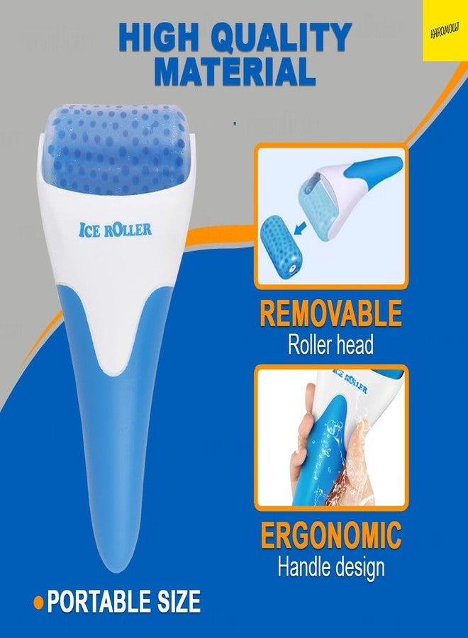 Karomouj Ice Roller for Face & Eyes - Skin Cooling Roller for Puffiness, Migraine & Headache Relief, Pore Minimizer, Facial Massage, Glowing Skin - Image 3