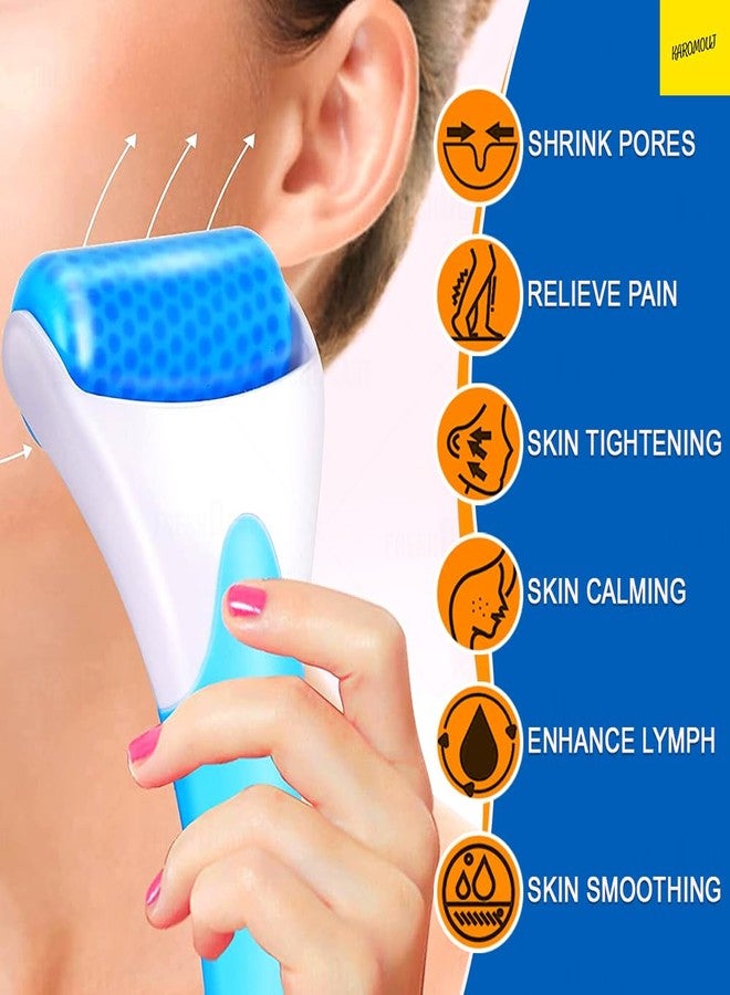 Karomouj Ice Roller for Face & Eyes - Skin Cooling Roller for Puffiness, Migraine & Headache Relief, Pore Minimizer, Facial Massage, Glowing Skin - Image 4