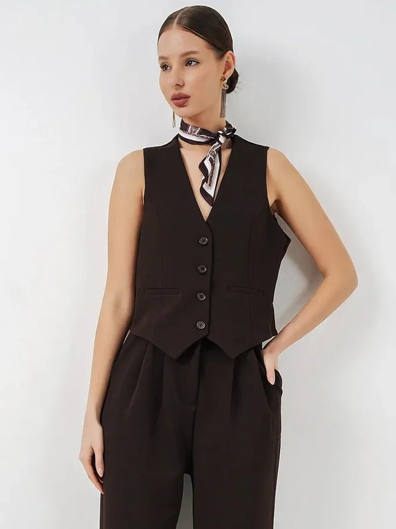 بيغ دارت BDART V-neck Crepe Waistcoat