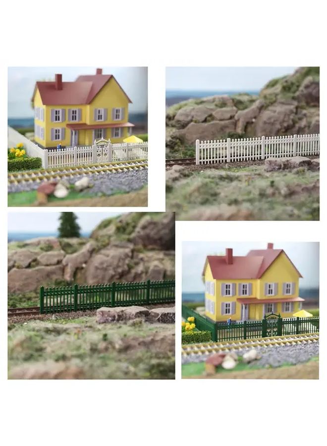 White B Style 1 87 HO Scale Model Fence Durable Plastic Garden Yard Decor - Image 5