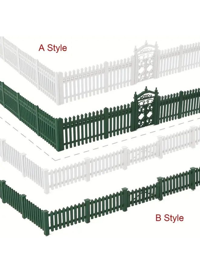 White B Style 1 87 HO Scale Model Fence Durable Plastic Garden Yard Decor - Image 2
