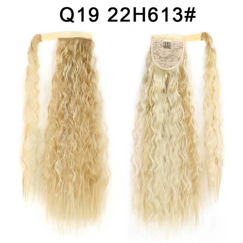 Generic Xuchang Magic Tape Corn Curly Ponytail Extension Q19  22H613#