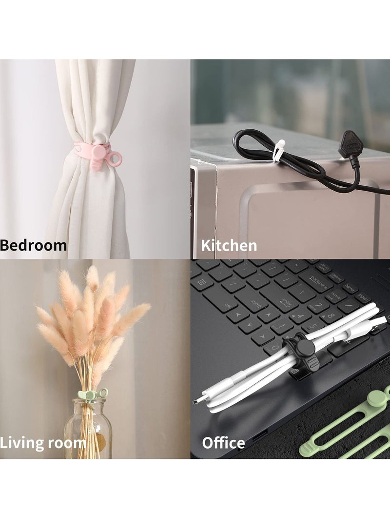 Y&D Silicone Cable Ties, Reusable Management Organizer,Cable Straps, Cord Multipurpose Elastic Organizer for Bundling and Fastening Cords Wires(20Park) - Image 5