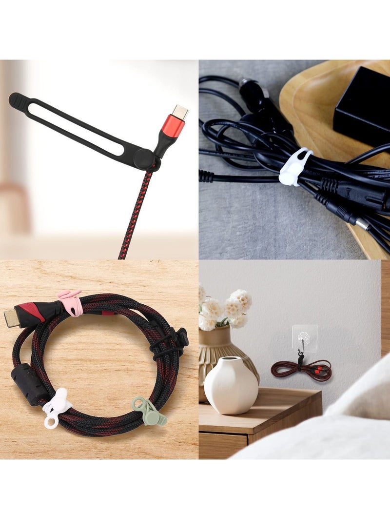 Y&D Silicone Cable Ties, Reusable Management Organizer,Cable Straps, Cord Multipurpose Elastic Organizer for Bundling and Fastening Cords Wires(20Park) - Image 4