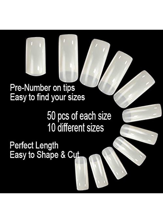 beYou Natural Cosmo 500 False Nail Tips for Nail Shop Nail Salon (Nail Tips 23010) - Image 3