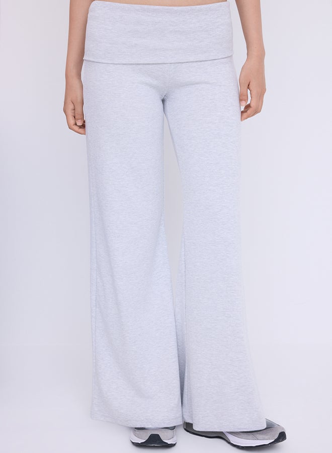 trendyol Light Gray Waist Fold Wideleg/Wide Leg Pants - Image 3