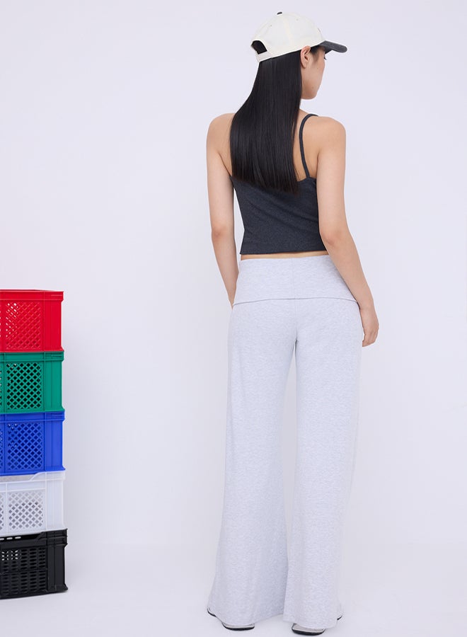 trendyol Light Gray Waist Fold Wideleg/Wide Leg Pants - Image 4