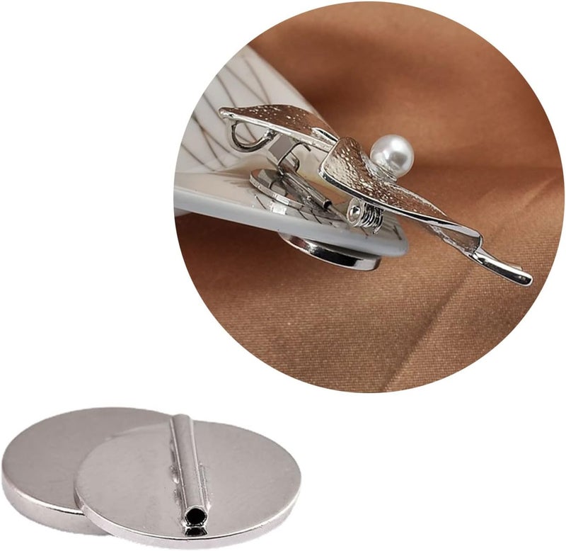 Magnetic Brooch Converter 1.5cm Silver - Gentle On Delicate Fabrics Secure Magnetic Hold for Scarf And Jewelry Enthusiasts - Image 2