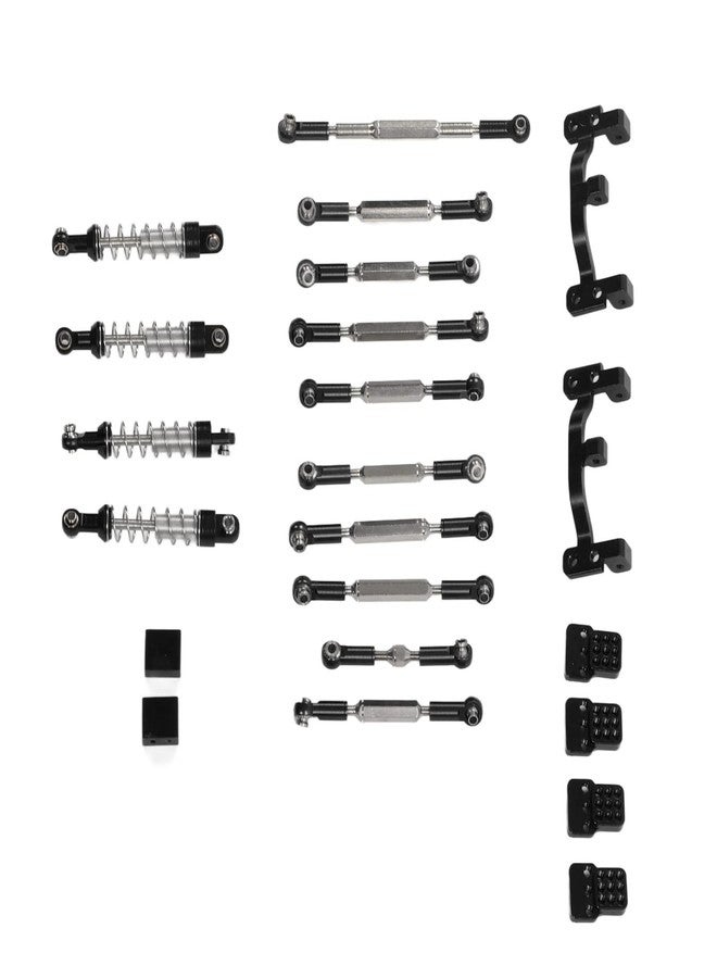 WGFOIP Aluminum Alloy Shocks Absorber, RC Car Upgrade Spare Kit Pull Rod Kit for WPL C24 C14 C14K C24K RC Car (Black) - Image 1