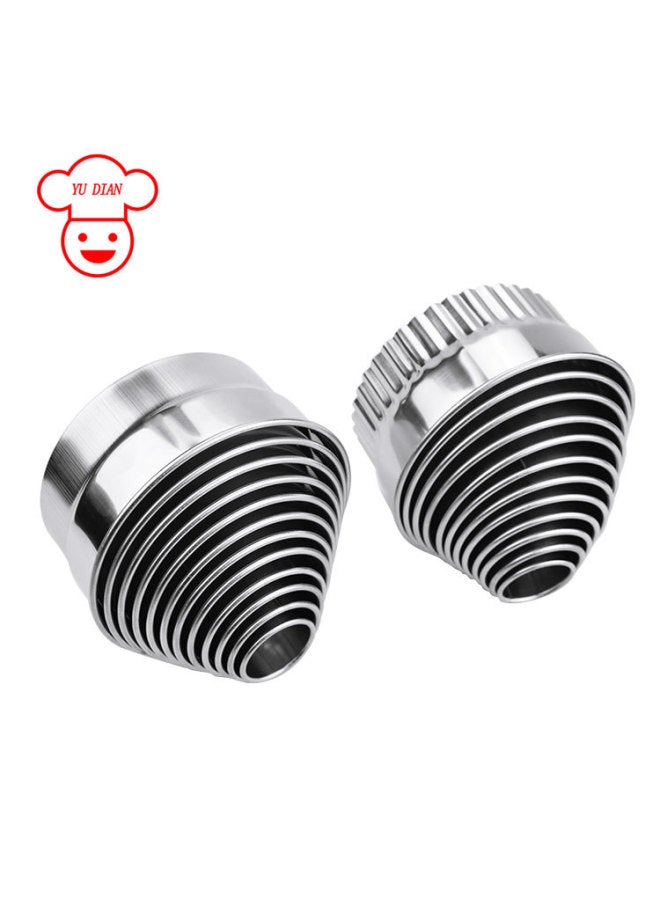 YuDian Brand Round Stainless Steel Cutting Mold Thickened Cutting Wonton Steamed Bag Skin Mold Household Handmade Large Skin-pressing Artifact-Specifications:4 Head Lotus  - Image 3