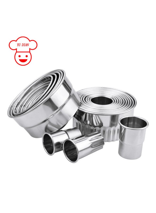 YuDian Brand Round Stainless Steel Cutting Mold Thickened Cutting Wonton Steamed Bag Skin Mold Household Handmade Large Skin-pressing Artifact-Specifications:4 Head Lotus  - Image 1