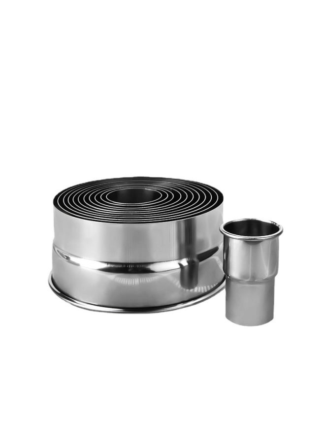 YuDian Brand Round Stainless Steel Cutting Mold Thickened Cutting Wonton Steamed Bag Skin Mold Household Handmade Large Skin-pressing Artifact-Specifications:4 Head Lotus  - Image 5