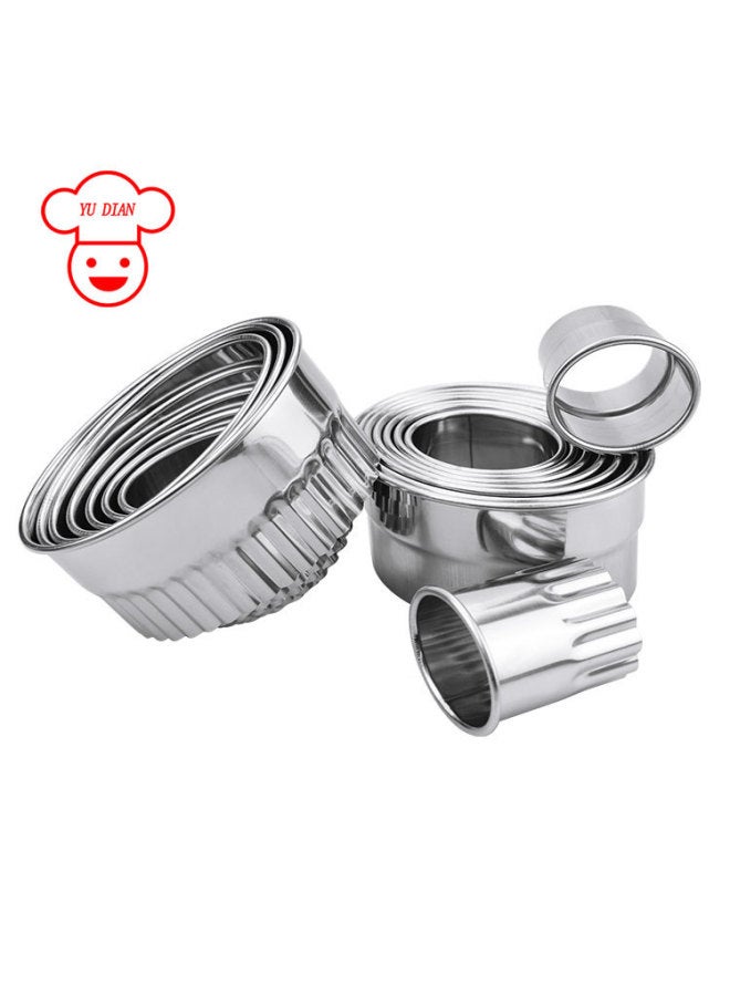 YuDian Brand Round Stainless Steel Cutting Mold Thickened Cutting Wonton Steamed Bag Skin Mold Household Handmade Large Skin-pressing Artifact-Specifications:4 Head Lotus  - Image 2