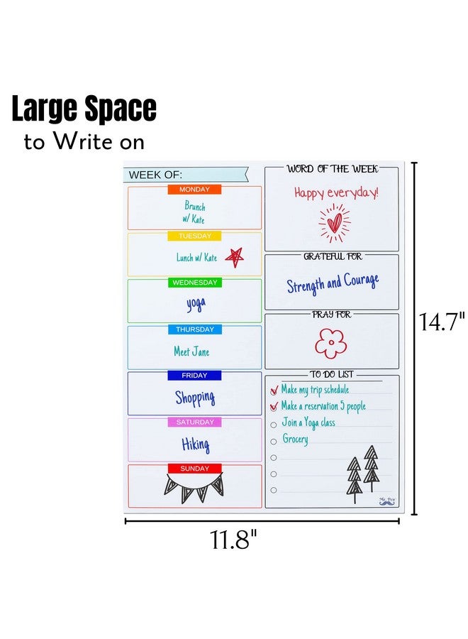 مستر. بين تقويم أسبوعي مغناطيسي قابل للمسح الجاف للثلاجة، 14.7 × 11.8، لوحة مسح جافة أسبوعية، سبورة بيضاء أسبوعية، تقويم أسبوعي مغناطيسي للثلاجة، مخطط أسبوعي سبورة بيضاء. - Image 3