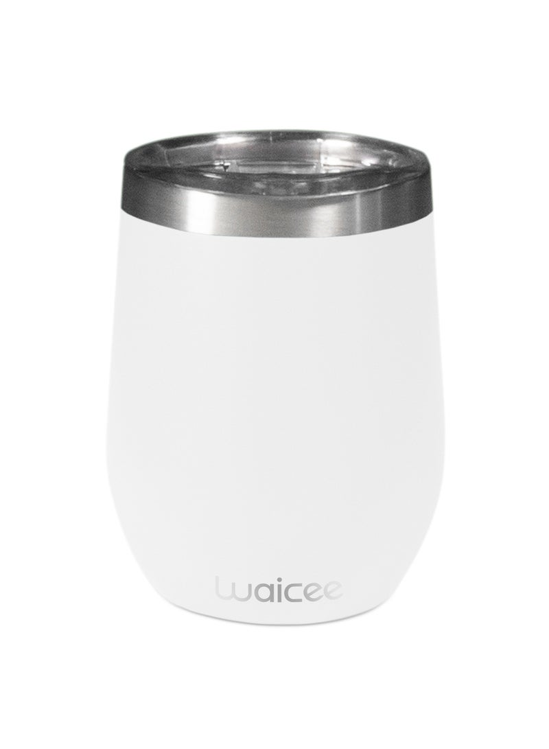 WAICEE Wine Tumbler White Color 12OZ / 350ML - Image 1