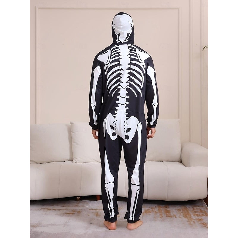 Y&D Matching Halloween Pajamas Jumpsuit Group & Family Halloween Costumes Skull Skeleton Spooky Funny Costume Kid's Adults' All Halloween Carnival Party Performance Easy Halloween Costumes Dress Up - Image 4