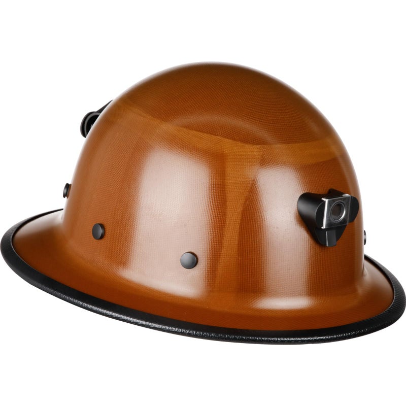 Mootycapa Fiberglass Hard Hat Phenolic Resin Safety Full Brim Helmet with Suspension Lamp Bracket and Cord for Men Women Construction Workers, Radiant Heat Loads up to 350f(Full Brim) - Image 1