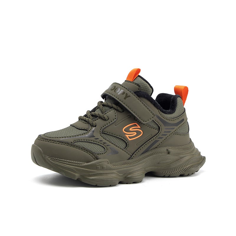 Snoopy Boys' Shoes Big Children'S Fleece-Lined Warm Cotton Shoes Leather Waterproof Outdoor Shoes - Image 1
