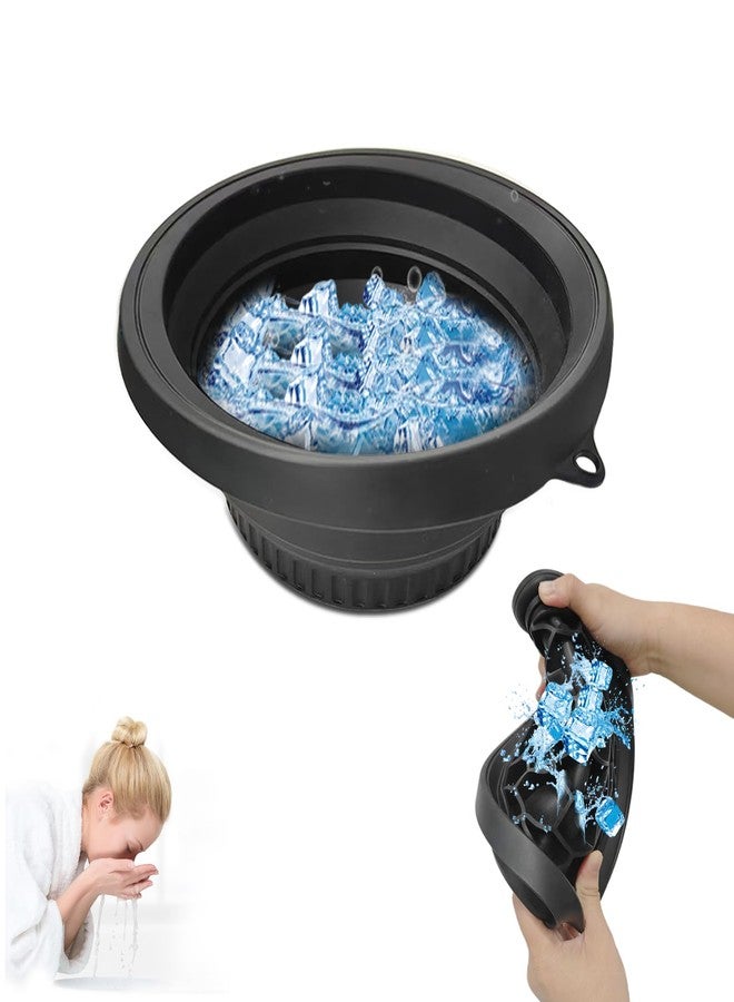 Xanadued Ice Facial Folding Washbasin, Face Dunk Bowl Ice, Face Plunge Bowl, Silicone Facial Bowls Cold, for Home, Travel & Parties (Black, 1) - Image 1