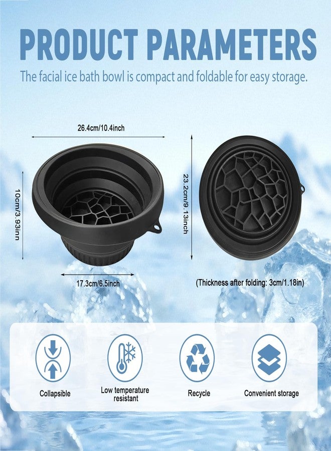 Xanadued Ice Facial Folding Washbasin, Face Dunk Bowl Ice, Face Plunge Bowl, Silicone Facial Bowls Cold, for Home, Travel & Parties (Black, 1) - Image 2