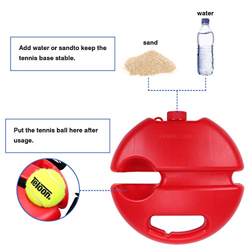 Teloon Solo Tennis Trainer Rebound Ball with String for Self Tennis Practice Training Tool for Adults or Kids Beginners with 2 String Balls Elastic and a Portable Mesh Bag - Image 3
