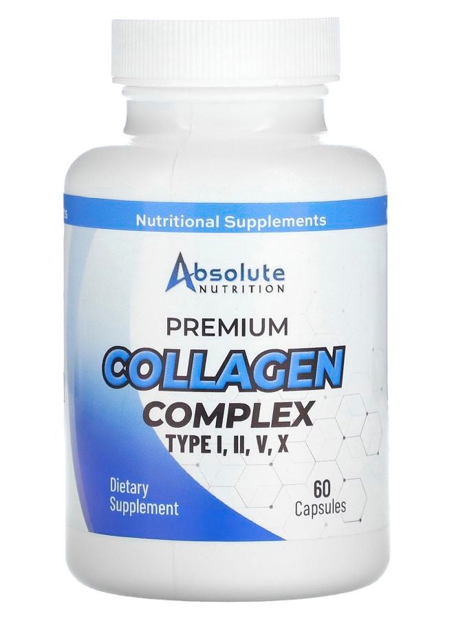 Absolute Nutrition Premium Collagen Complex Type I II V X 60 Capsules