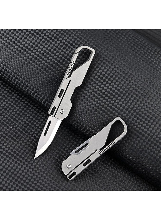 DiGallen Digalun Titanium Alloy Car Keychain With Mini Sharp Knife, Multifunctional Outdoor Portable Fruit-shaped Foldable Keyring For Men - Image 5