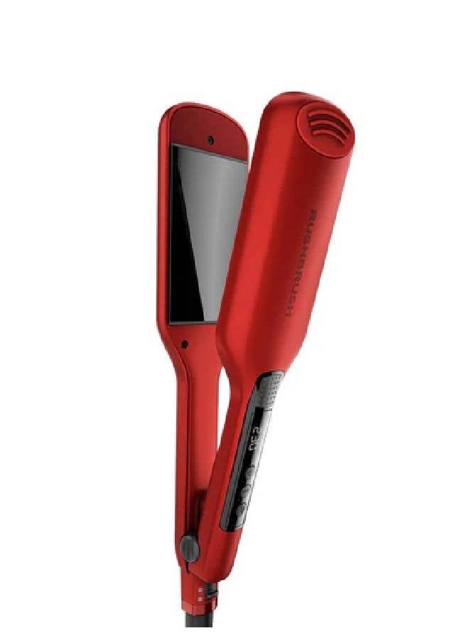 Rush Brush - Rush Brush X1 Wide Straightener, LED screen, Auto shutdown, Safety lock - Red - Image 1