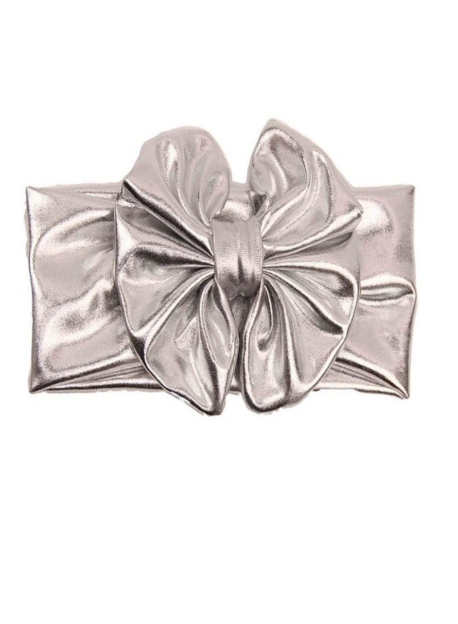 BBTDIN Baby Bronzing Turban Headband Metallic Messy Headwarp Shiny Metallic Gold Hair Band BBG38 (C0-Silver) - Image 2