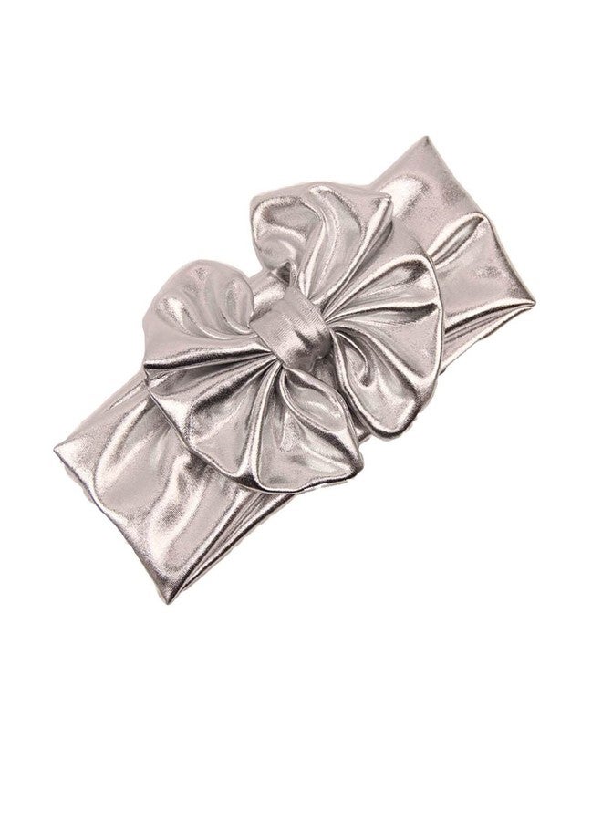 BBTDIN Baby Bronzing Turban Headband Metallic Messy Headwarp Shiny Metallic Gold Hair Band BBG38 (C0-Silver) - Image 1