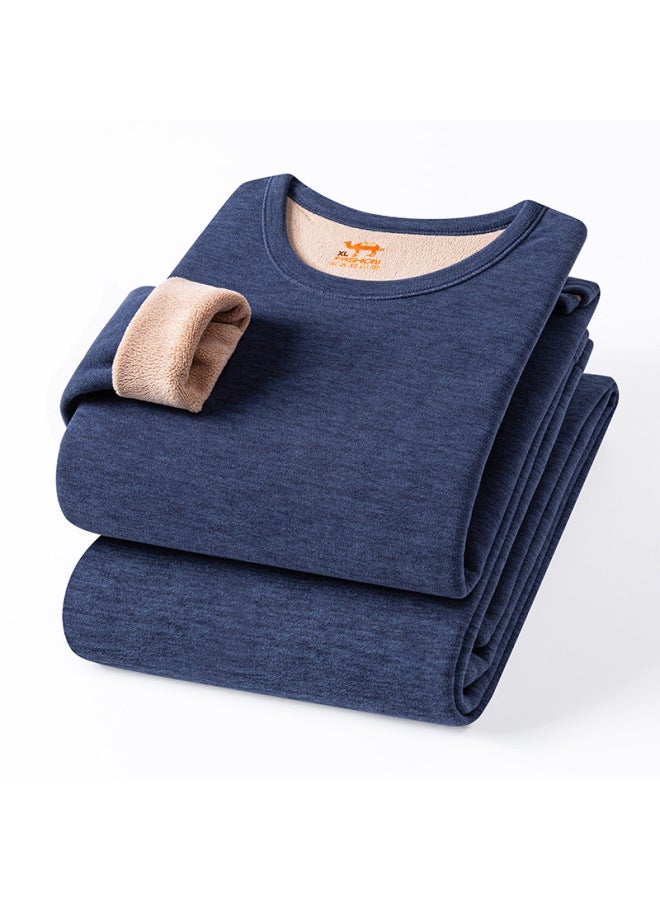 Camel Wool Thick Autumn And Winter Thermal Underwear Set For Dad, Fleece-lined And Thickened, Heat-generating, For Middle-aged And Elderly Men And Women