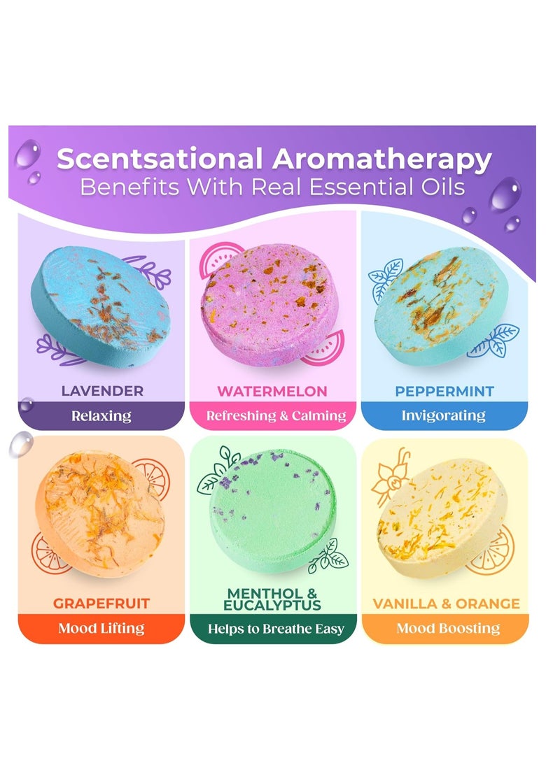 CLEVERFY Cleverfy Shower Steamers Aromatherapy - Variety Pack of 6 Shower Bombs with Essential Oils. Personal Care and Relaxation Birthday Gifts for Women and Men. Purple Set  - Image 2