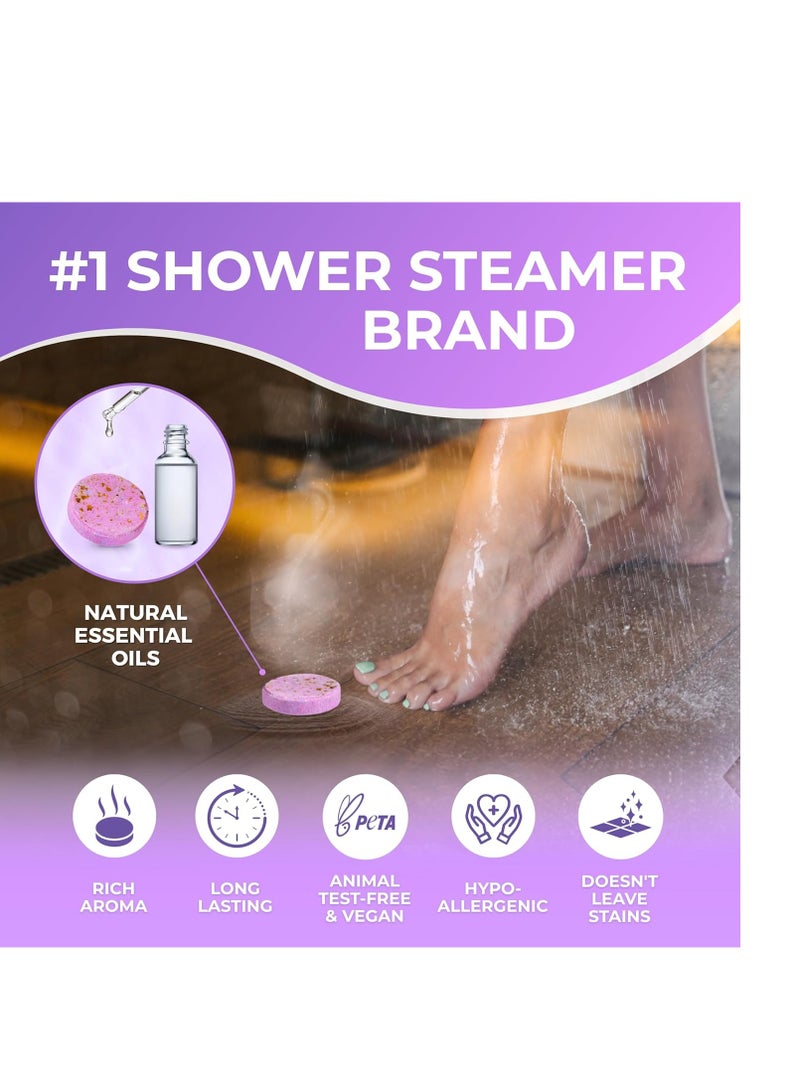 CLEVERFY Cleverfy Shower Steamers Aromatherapy - Variety Pack of 6 Shower Bombs with Essential Oils. Personal Care and Relaxation Birthday Gifts for Women and Men. Purple Set  - Image 5