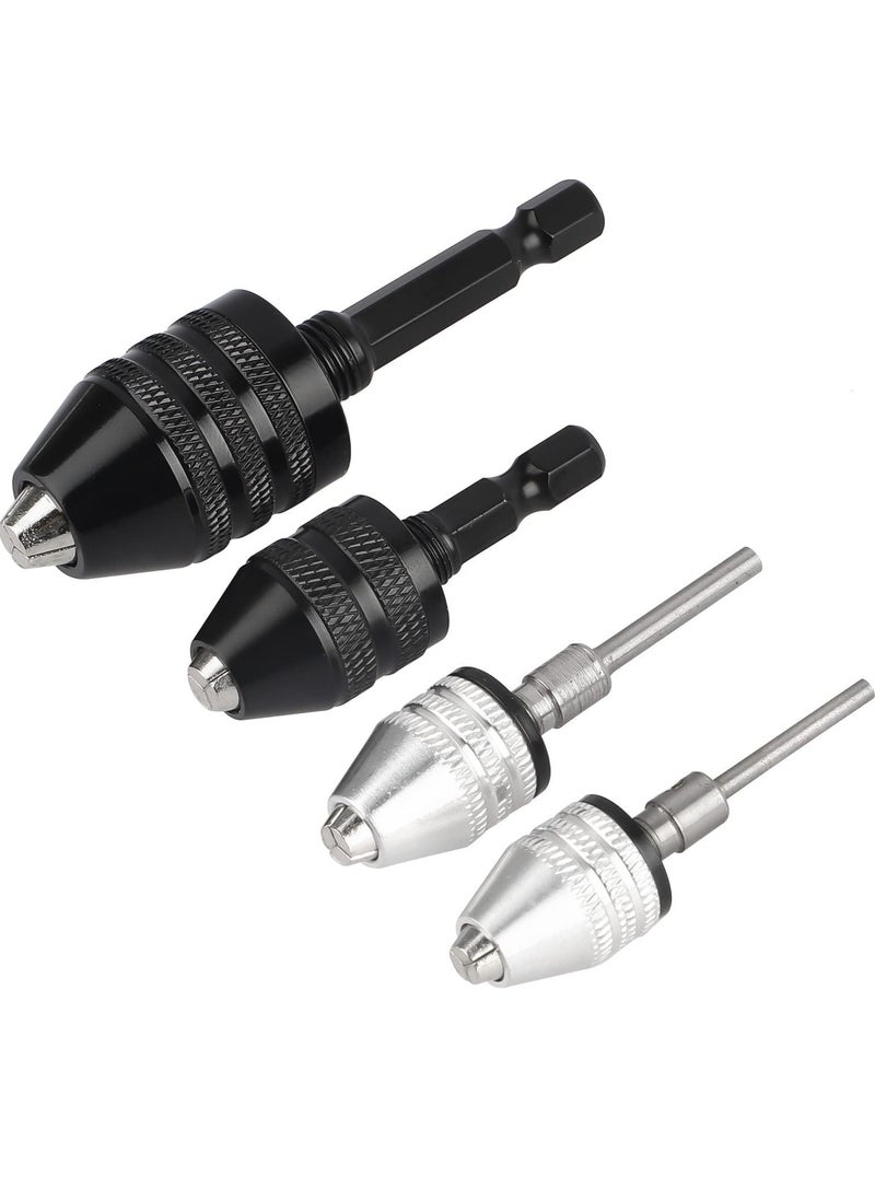 SANMUGEED - Keyless Drill Chuck Conversion Tool, 4PCS 1/4, 1/8, 1/16 Inch Hex and Round Shank Drill Bit Chuck Adapter Converter - Image 1