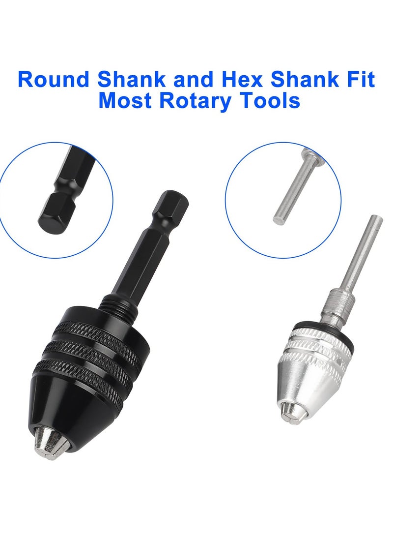 SANMUGEED - Keyless Drill Chuck Conversion Tool, 4PCS 1/4, 1/8, 1/16 Inch Hex and Round Shank Drill Bit Chuck Adapter Converter - Image 1