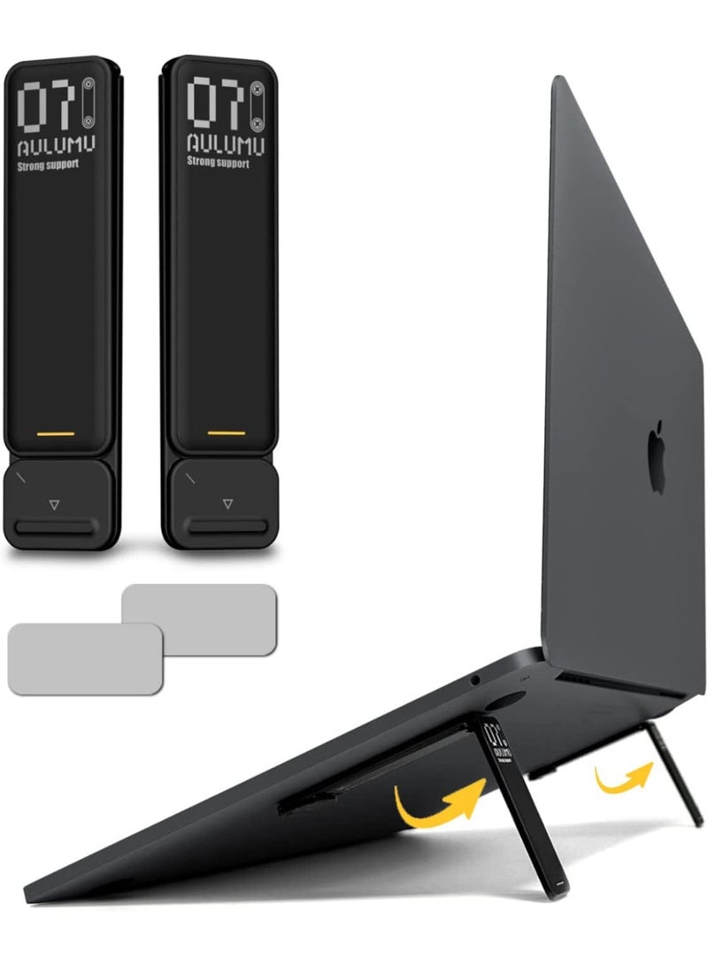 Aulumu G07 Pop Up Leg Stands Laptop, Super Portable Cooling Laptop Stand, Ergonomic Laptop Riser Lift for Desk for MacBook, All Laptops, Tablets, 8-20'', Black - Image 1