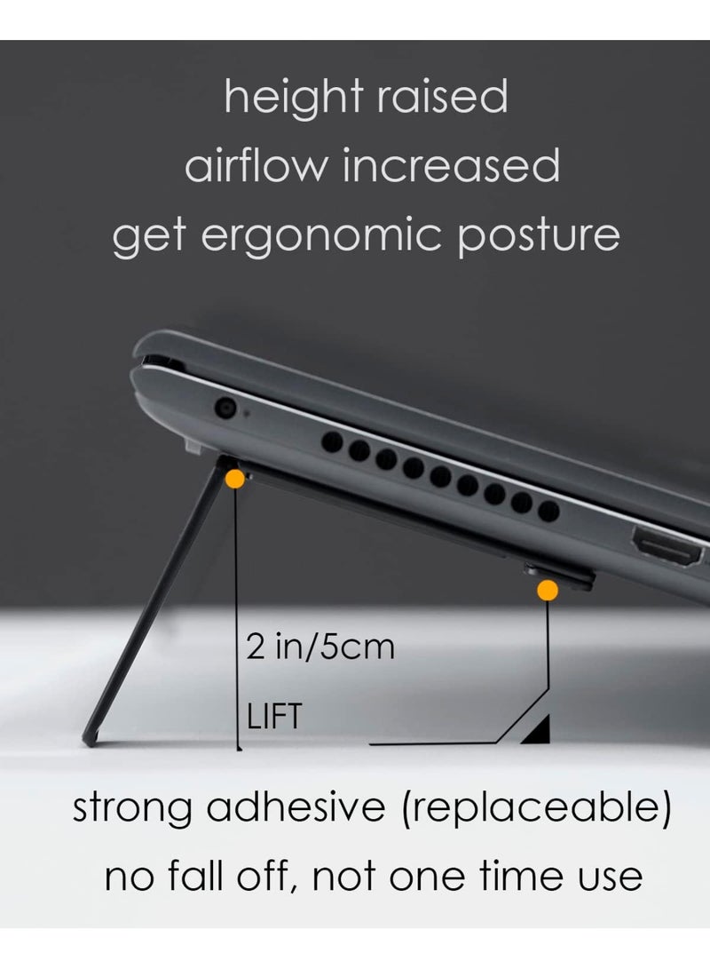 Aulumu G07 Pop Up Leg Stands Laptop, Super Portable Cooling Laptop Stand, Ergonomic Laptop Riser Lift for Desk for MacBook, All Laptops, Tablets, 8-20'', Black - Image 2