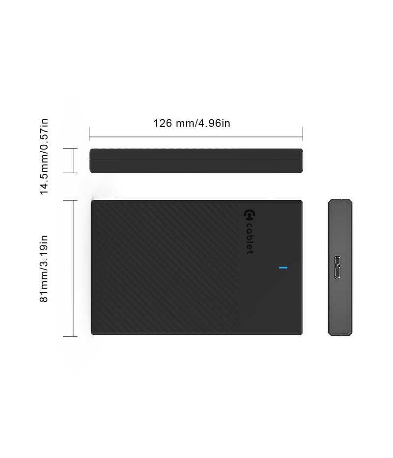 Cablet 2.5 Inch SATA USB 3.0 HDD/SSD Portable External Enclosure for 7mm and 9.5mm, Tool-Free Design, Supports UASP Max 6TB - Image 5
