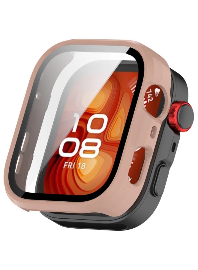 PC Case + Screen Protector For Huawei Watch Fit 4 All-around Anti-scratch Frame Screen Protective Shell (Pink) - Image 1