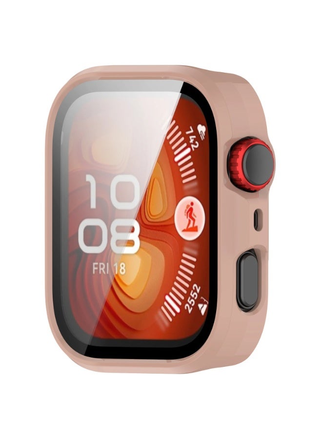 PC Case + Screen Protector For Huawei Watch Fit 4 All-around Anti-scratch Frame Screen Protective Shell (Pink) - Image 2