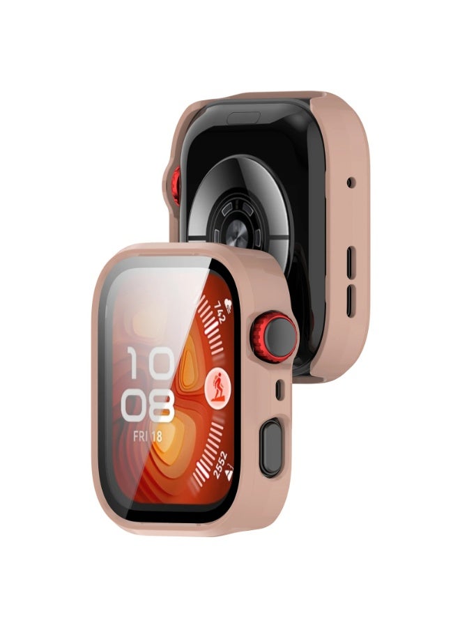 PC Case + Screen Protector For Huawei Watch Fit 4 All-around Anti-scratch Frame Screen Protective Shell (Pink) - Image 3