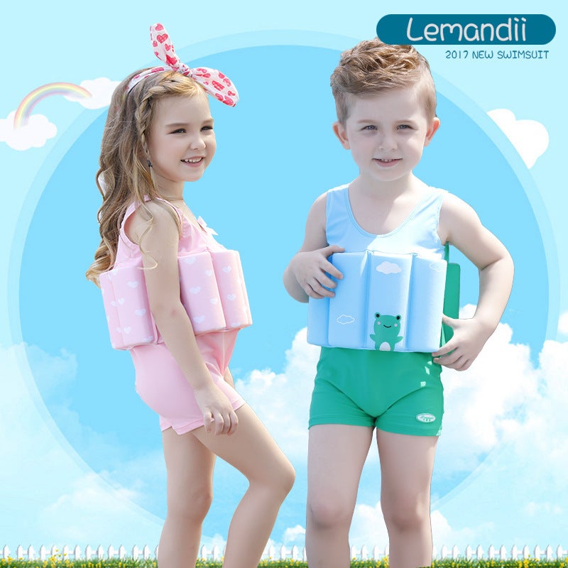 Exported Swimwear For Children And Girls Boys Swimwear Baby Cute Swimwear One-Piece Buoyancy Swimsuit - Image 2