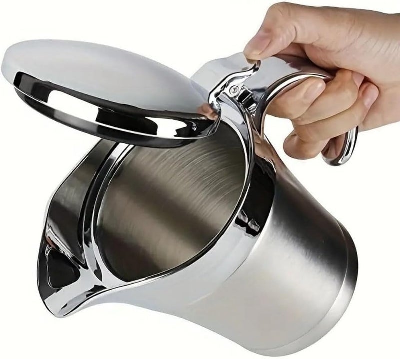 URONN Double Insulated Gravy Boat – Stainless Steel Sauce Jug with Hinged Lid - Image 4