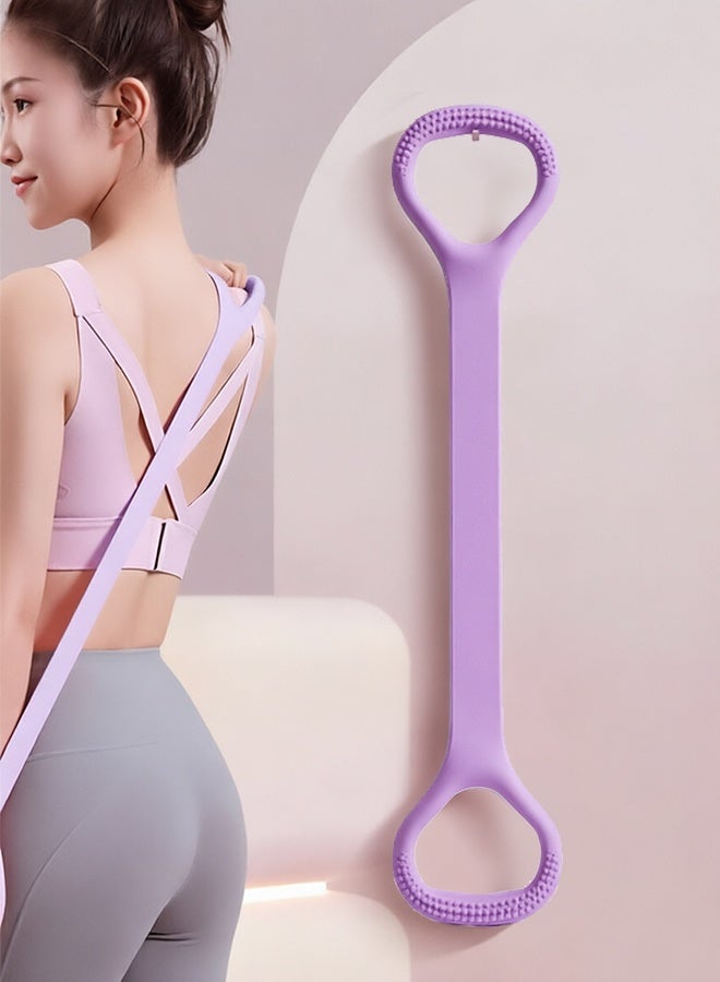 ZHONGOU Purple Integrated Silicone Figure 8 Resistance Band - 8-Shaped Yoga Stretch Strap for Posture Correction & Body Shaping - Image 1